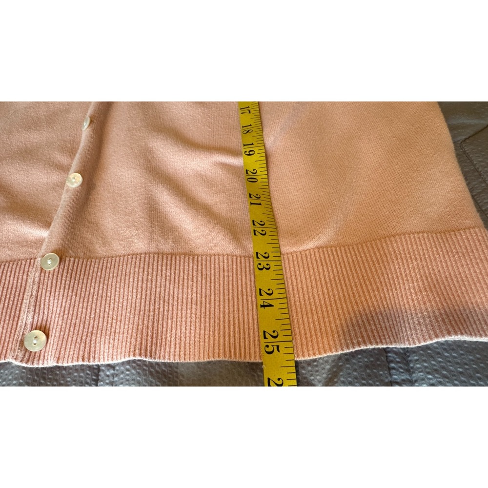 VTG Lands' End Women's Plus 1X Cotton Cardigan Peach Lightweight Spring 16W–18W - Picture 9 of 9